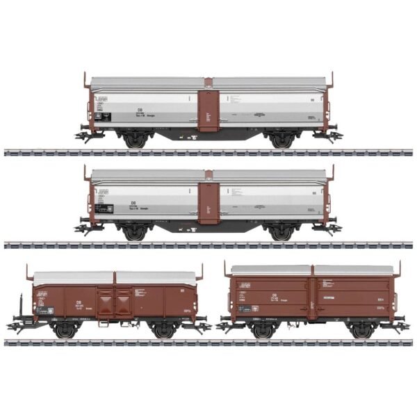 Märklin 47301 H0 set van 4 schuifdakwagens Tbes van de DB