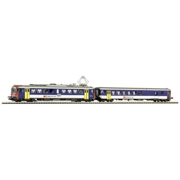 PIKO 96855 H0 2-delige set RBE 4/4 NPZ motorwagen + stuurwagen van de SBB