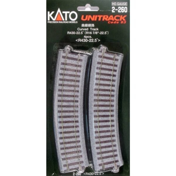 H0 Kato Unitrack 2-260 Gebogen rails 4 stuk(s)