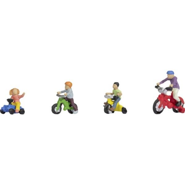 NOCH 15908 H0 Kinderen op kinderfietsen figuren Geverfd, Zittend