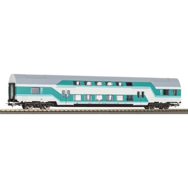 Piko H0 53116 H0 dubbeldekszitwagen DBuz 747.3 mintgroen van de DR