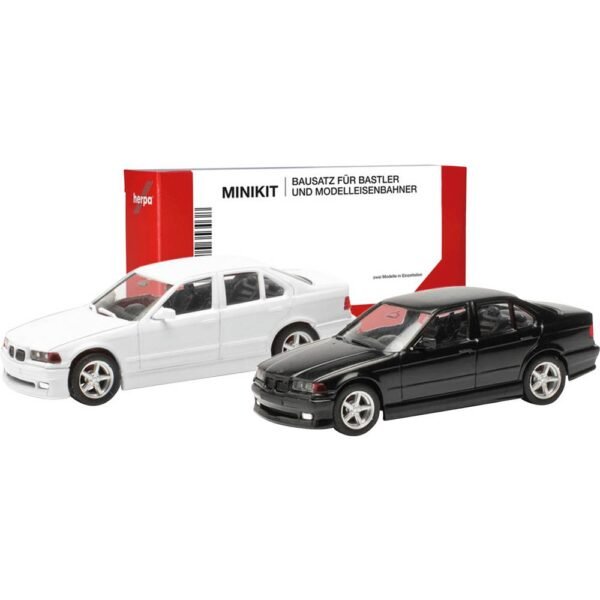 Herpa 013925 H0 Auto BMW 3-delige E36 AC-snijder, zwart en wit