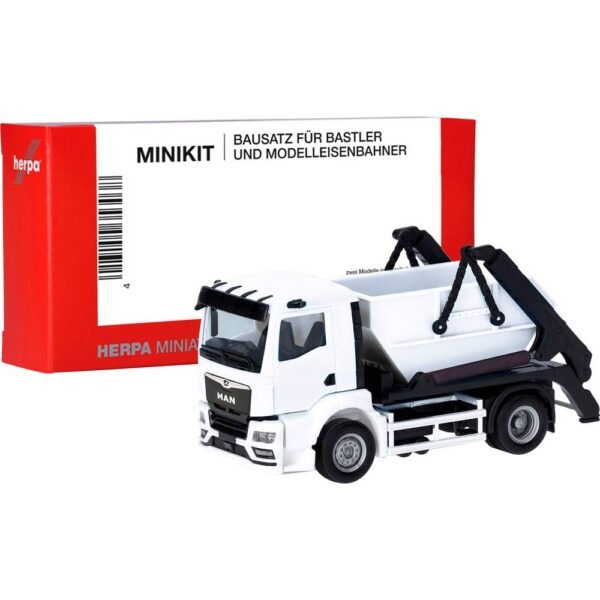 Herpa 013987 H0 Vrachtwagen MAN TGS NN afzetkipper AK12, wit