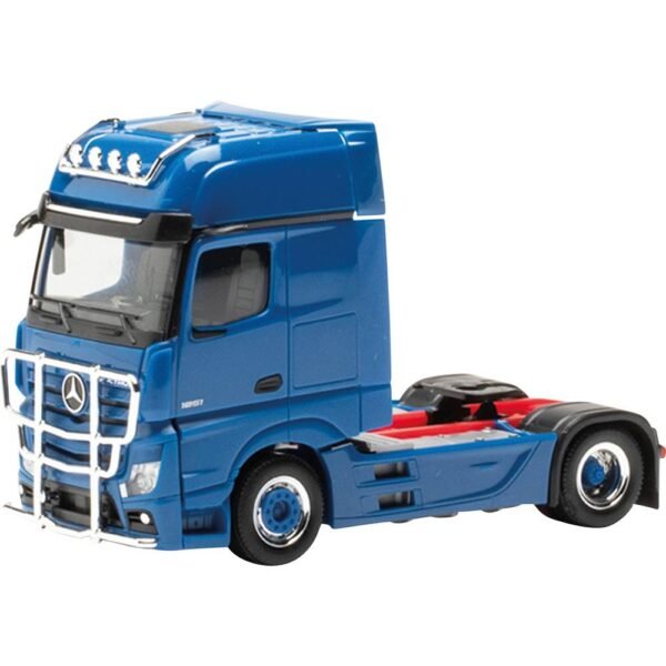 Herpa 311533-005 H0 Vrachtwagen Mercedes Benz Actros Gigaspace Solotrekmachine 2-assige met lampenbeugel en bescherming tegen bumper, zangblauw
