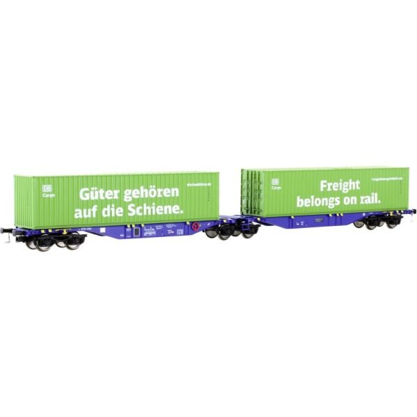 Mehano 28398 HO containerwagen Sgmrss90 DB Cargo van de Ermewa