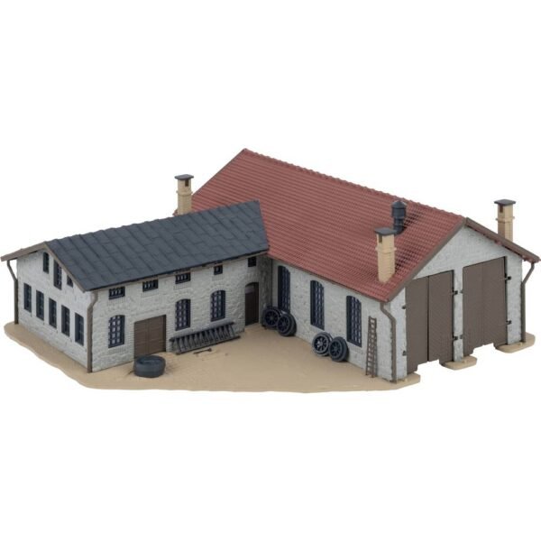 Faller 222106 N Tweepermanente locomotiefloods met werkplaats