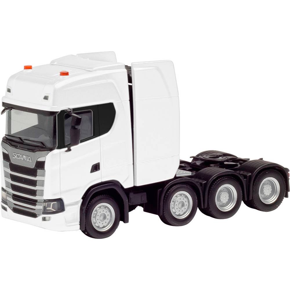 Herpa 308601-004 H0 Vrachtwagen Scania CS20 hoogdak zwaarbelaste trekmachine 4-assige (8x4), wit