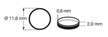 fleischmann 648001 raction tyre 1 (pcs/stuks/Stück) , H0. Outer diameter 11,6 mm, width 2 mm