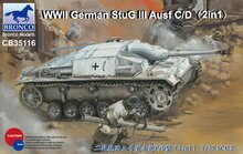 Bronco Models CB35116 WWII German StuG III Ausf C/D with 75mm StuK 37/L24&75mm StuK40/L48(2in1) Bouwpakket Schaal 1:35