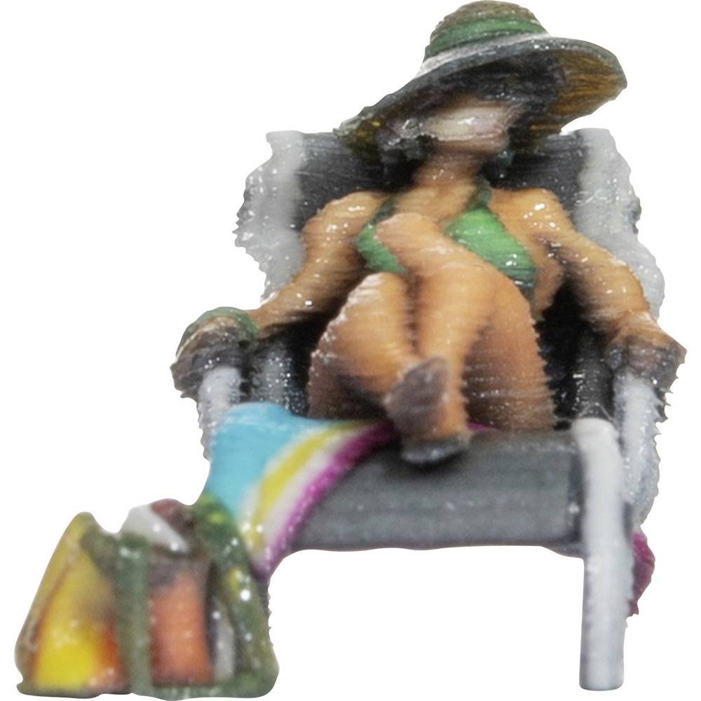 NOCH 10430 H0 Vrouw in ligstoel figuren Geverfd, Zittend