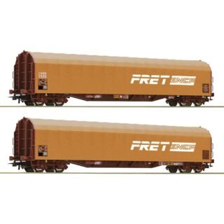 Roco 6600161 H0 2-delige set schuifplanwagens van de SNCF