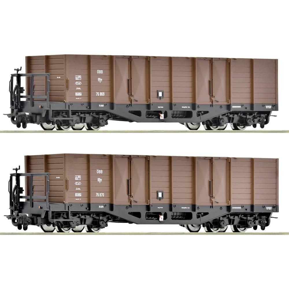 Roco 6640004 H0e set van 2 open goederenwagons van de ÖBB