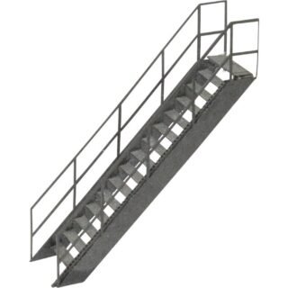 MBZ Falltreppe 80245 H0 Trap met trapleuning Lasercut bouwpakket