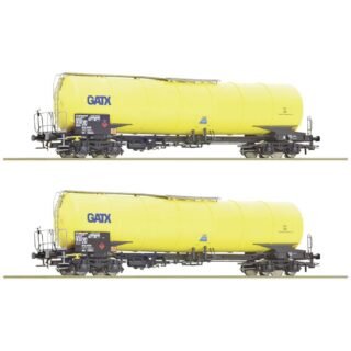 Roco 76025 H0 2-delige set ketelwagens van de GATX Gele lak