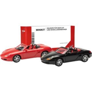 Herpa 013963 H0 Auto Porsche Boxster S, rood en zwart