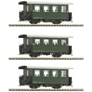 Roco 6240001 H0e set van 3 smalspoorpersonenrijtuigen van de ÖBB