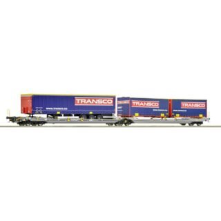 Roco 6600113 H0 dubbeltasje-gelede wagon T3000e van de Hupac Hupac
