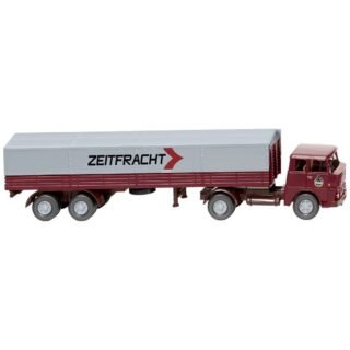 Wiking 051407 H0 Vrachtwagen Henschel Trekker-huifopleggercombinatie Zeitfracht