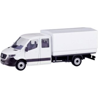 Herpa 013499 H0 Vrachtwagen Mercedes Benz Sprinter dubbele cabine met laadbak, wit