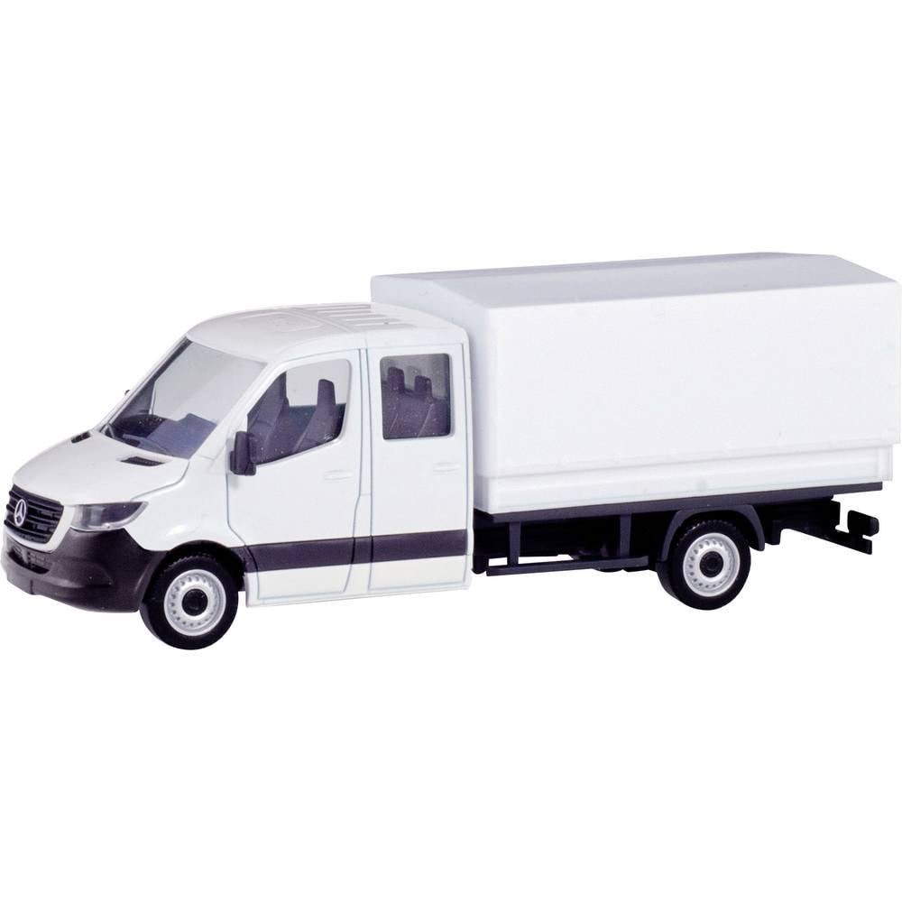 Herpa 013499 H0 Vrachtwagen Mercedes Benz Sprinter dubbele cabine met laadbak, wit