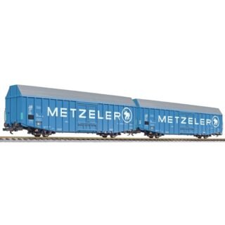 Liliput L230161 H0 2-delige set grote goederenwagens „Metzeller” Hbbks van de DB