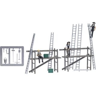 Busch 79902 H0 Actieset timmerlieden met steigers figuren Bouwpakket