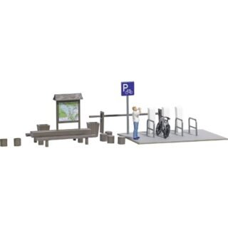 Busch 79824 H0 Actieset stalling voor elektrische fietsen figuren Bouwpakket
