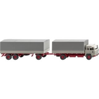 Wiking 045502 H0 Vrachtwagen Magirus 235 D Pritzhangerkabel, kieselgrijs