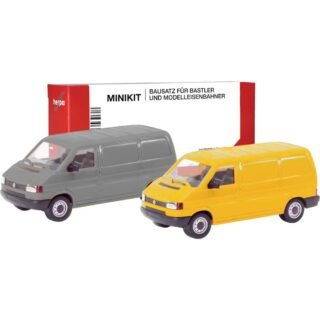 Herpa 012386-004 H0 Auto Volkswagen T4-bak, grijs en ginegeel