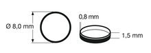 fleischmann 648011 Traction tyre 1 (pcs/stuks/Stück) H0. Outer diameter 8 mm, width 1.5 mm