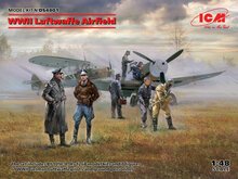 ICM DS4801 WWII Luftwaffe Airfield(MesserschmittBf109F-4,Hs126B-1,Pilot,Ground Pers(7 fig Bouwpakket Schaal 1:48