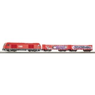 PIKO 57033 H0 startset kids goederentrein Rh 2016 ÖBB met twee open goederenwagens Eaos