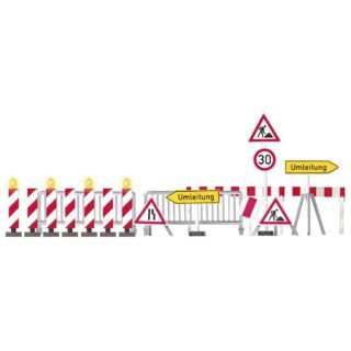 Busch 5937 H0 Set van 7 stuks Waarschuwingspaal Met knipperschakeling Bouwpakket