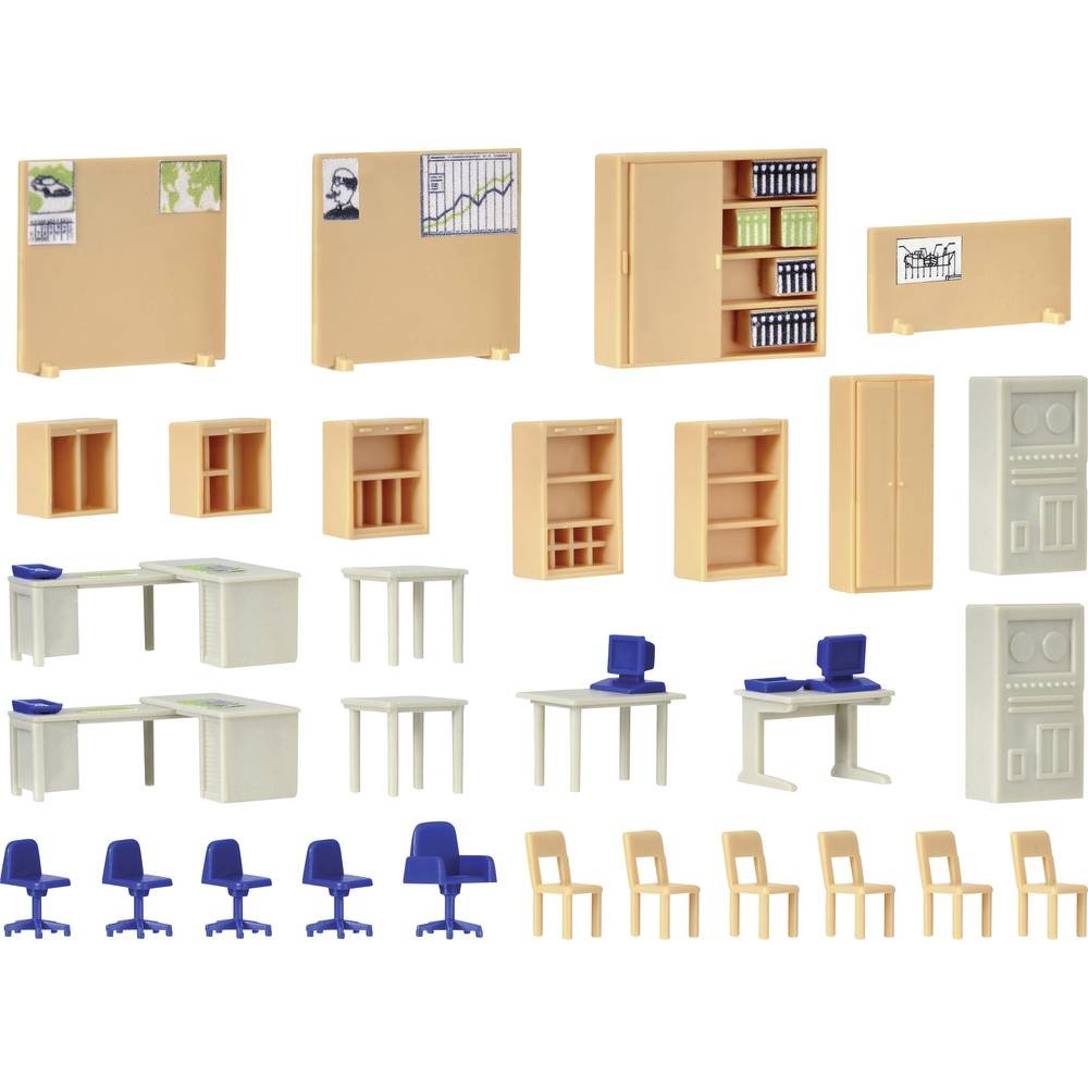 Kibri 38654 H0 decorset kantoormeubilair Kant-en-klaar model