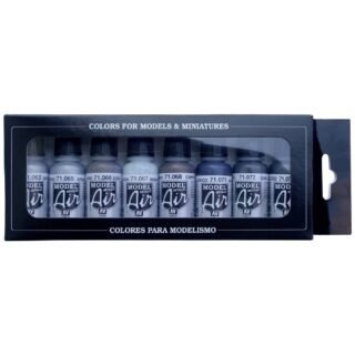 Vallejo 71176 Modelspoor mengkleur Zilver, Staal, Goud, Messing, Koper, Artic-blauw, Gunmetal, Zwart 8 stuk(s)