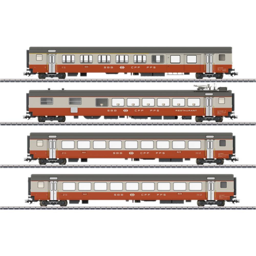 Märklin 42190 H0 4-delige set personenrijtuigen Swiss Express van de SBB