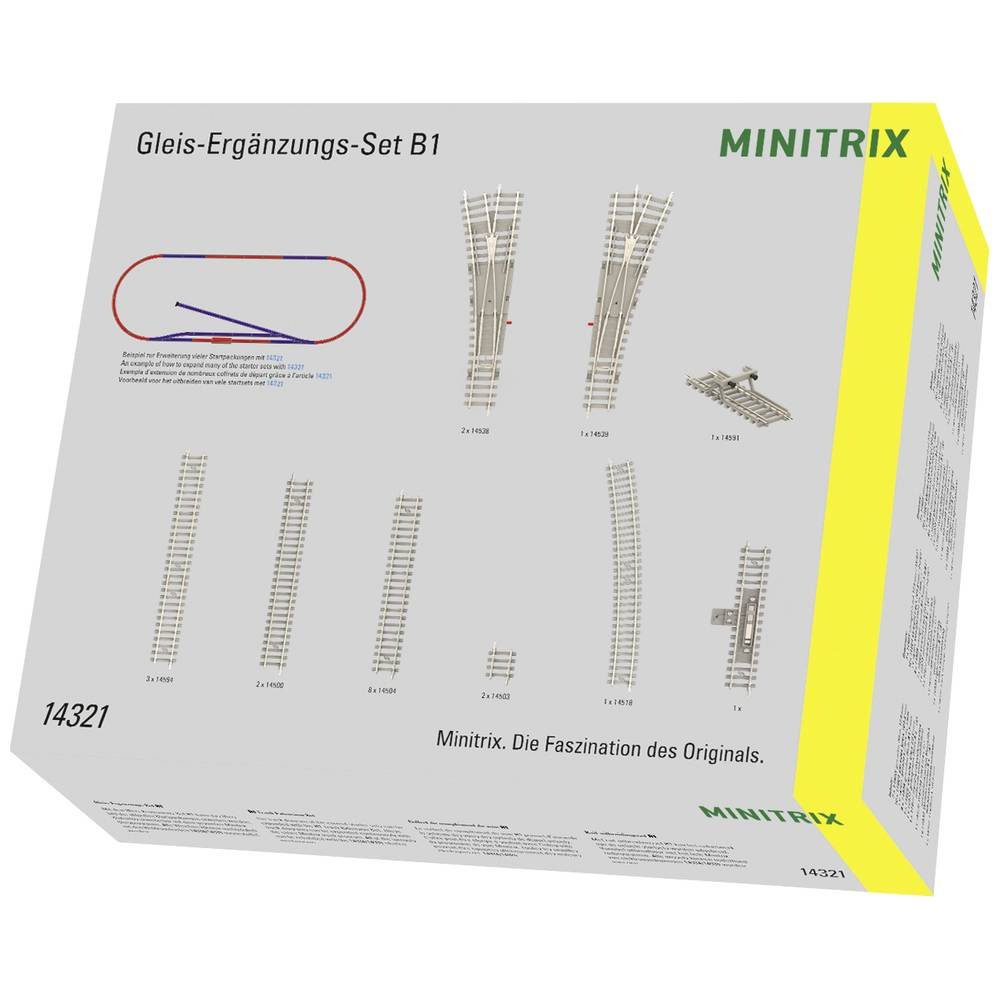 N Minitrix rails 14321 Uitbreidingsset, Betonnen dwarsliggers 1 stuk(s)