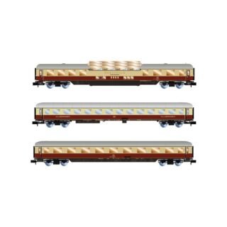 Arnold HN4507 N set van 3 personenrijtuigen Rheingold van de AKE 1 x Uitkijkwagen ARDm + 1 x clubwagen WGmh + 1 x wagen Avmz, EP. VI.