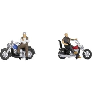 NOCH 36906 N Rockers op motorfietsen figuren Geverfd, Zittend