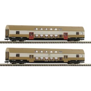 Fleischmann 6260075 N set van 2: Dubbeldeksrijtuig DBmue van de DR