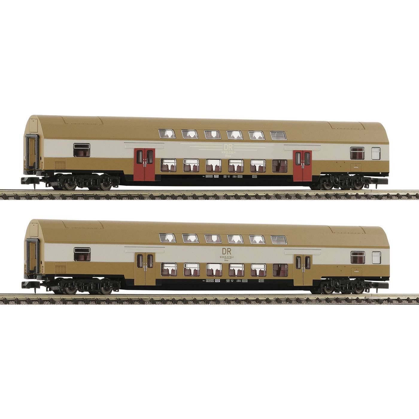 Fleischmann 6260075 N set van 2: Dubbeldeksrijtuig DBmue van de DR
