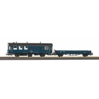 PIKO 28334 H0 set van 2 ombouwwagens werkplaats met platte wagen KS DB IV.