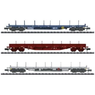 MiniTrix 18723 N set van 3 platte wagens van de NMBS/SNCB / CFL