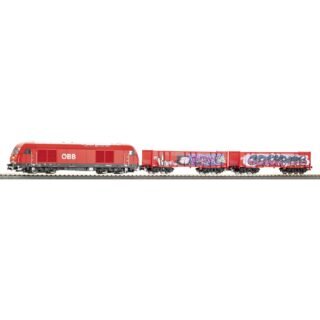PIKO 57033 H0 startset kids goederentrein Rh 2016 ÖBB met twee open goederenwagens Eaos