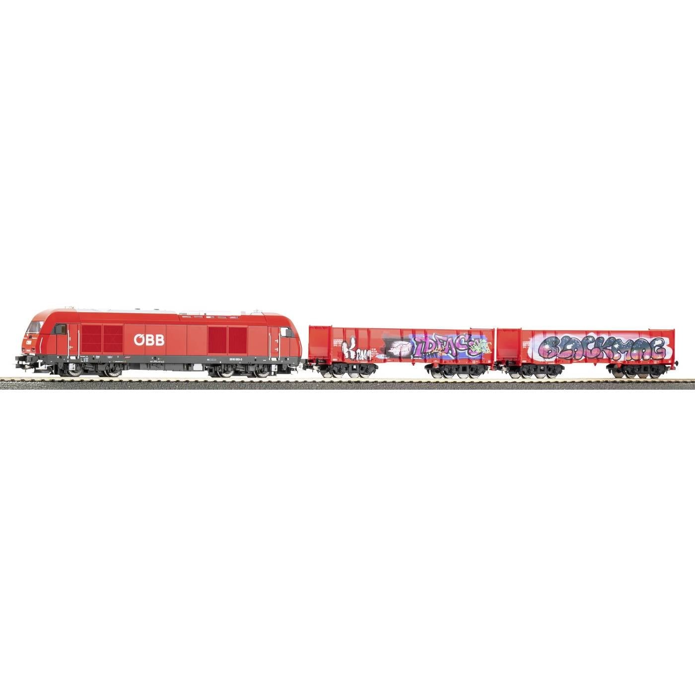 PIKO 57033 H0 startset kids goederentrein Rh 2016 ÖBB met twee open goederenwagens Eaos