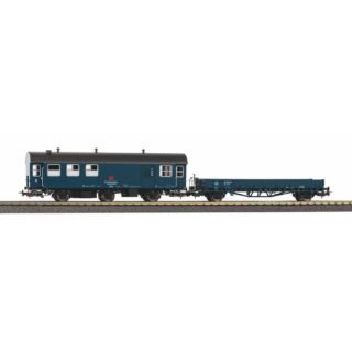 PIKO 28334 H0 set van 2 ombouwwagens werkplaats met platte wagen KS DB IV.