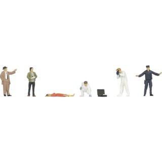 NOCH 0015071 H0 Technische recherche met lijk figuren Kant-en-klaar model, Kunststof model, Handbeschilderd, Liggend, Staand