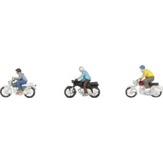 NOCH 15907 H0 Bromfietsers figuren Kant-en-klaar model, Kunststof model, Handbeschilderd, In beweging