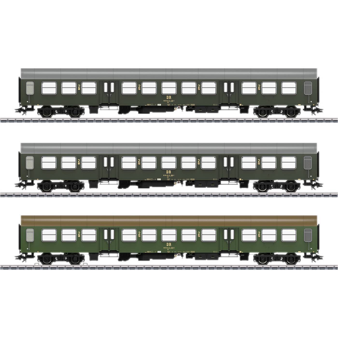 Märklin 42580 H0 3-delige set personenrijtuigen van de DR