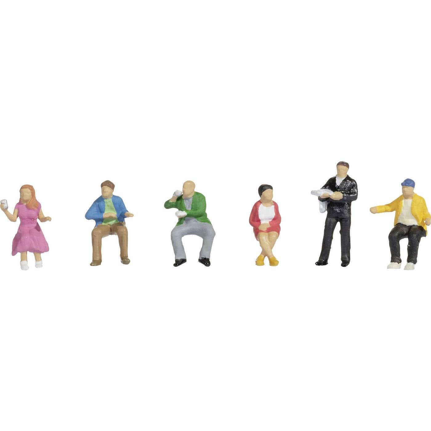 NOCH 36239 N In het restauratierijtuig figuren Geverfd, Staand, Zittend